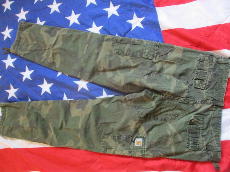 Real CARHARTT USA US BDU M65 aviation CARGO COMBAT TROUSERS 1981 woodland camo M