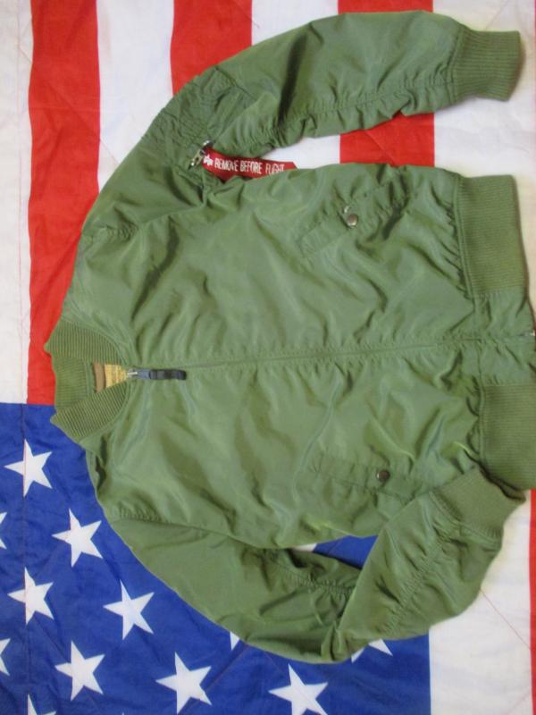 original ALPHA INDUSTRIES USA MA1 SUMMER WEIGHT / HOT WEATHER Bomber pilot JACKET COAT og green MEDIUM