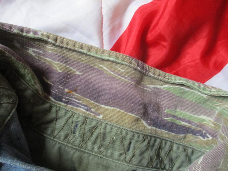 vintage LEVIS USA AMERICAN denim SHIRT & VIETNAM WAR TIGER STRIPE CAMO COLLAR !