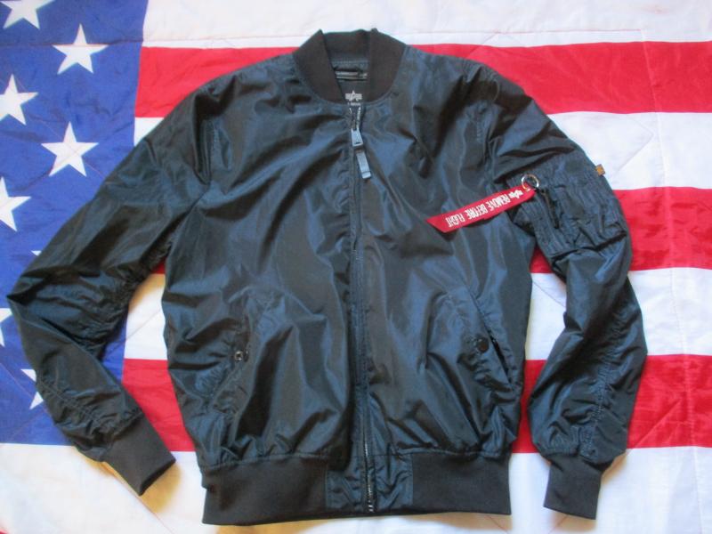 original ALPHA INDUSTRIES USA MA1 SUMMER  Bomber pilot JACKET COAT navy blue LARGE