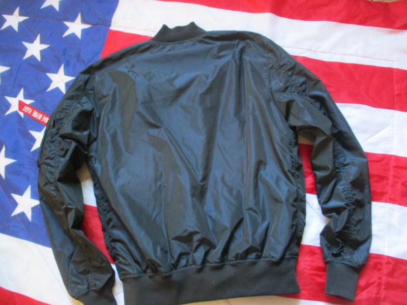 original ALPHA INDUSTRIES USA MA1 SUMMER Bomber pilot JACKET COAT navy blue LARGE