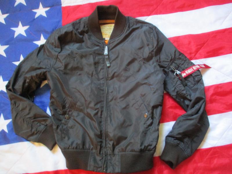 original ALPHA INDUSTRIES USA MA1 SUMMER  Bomber pilot JACKET COAT black SMALL