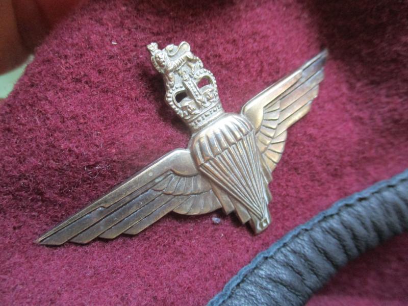 1980's Falklands war Era PARACHUTE REGIMENT AIRBORNE MAROON BERET leather band SHAPED