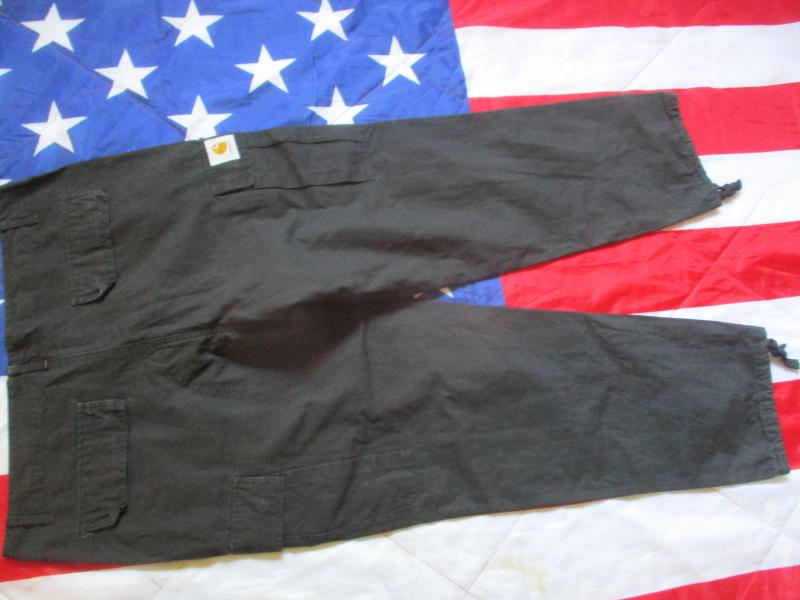 CARHARTT USA US BDU M65 aviation CARGO COMBAT TROUSERS black 38 w X 28.5 L