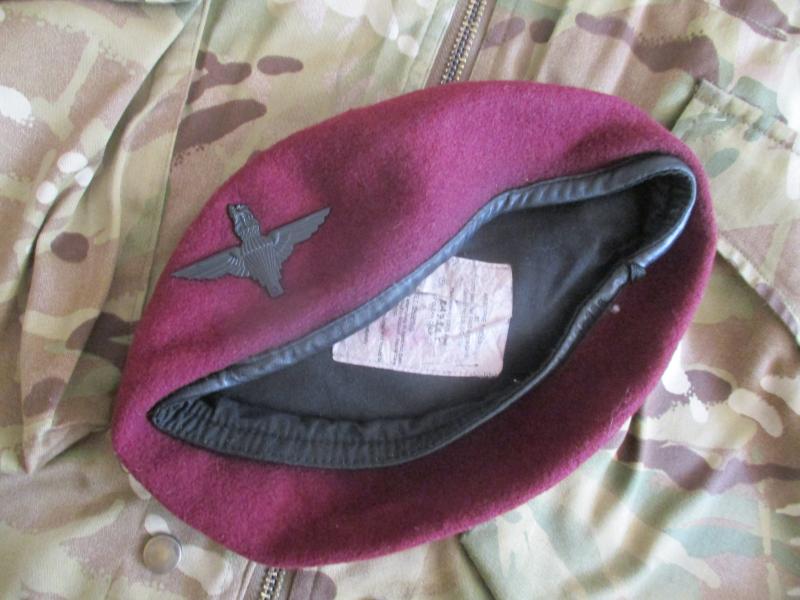 genuine issue PARACHUTE REGIMENT AIRBORNE MAROON BERET leather band para ally SHAPED
