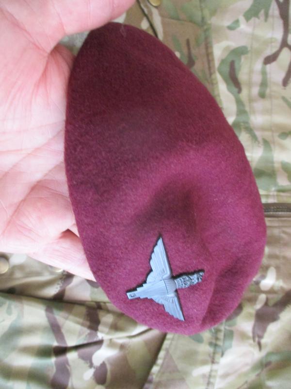 genuine issue PARACHUTE REGIMENT AIRBORNE MAROON BERET leather band para ally SHAPED