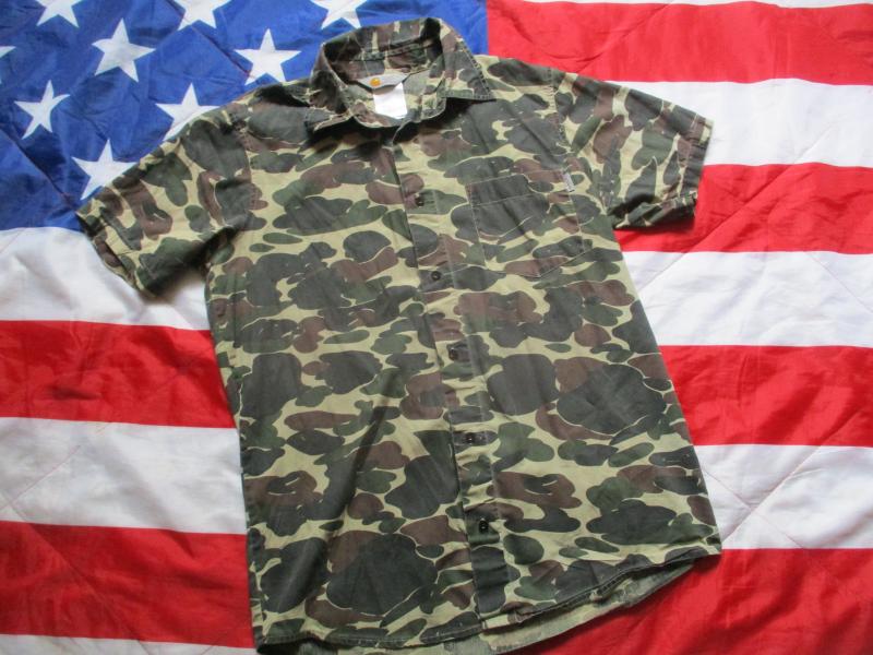 CARHARTT USA VIETNAM WAR DUCK HUNTER frogskin CAMO SHIRT m-L