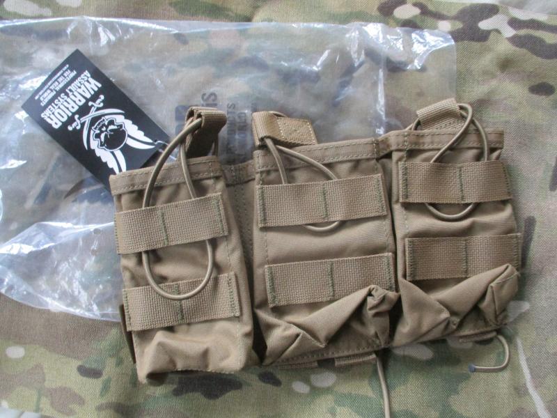 WARRIOR ASSAULT SYSTEMS uk MOLLE triple AK 7.62/ 556mm pmag POUCH COYOTE TAN new