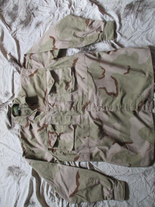ARKTIS A110 all climate JUNGLE COMBAT SHIRT USA TRI DESERT CAMO large = XL -XXL