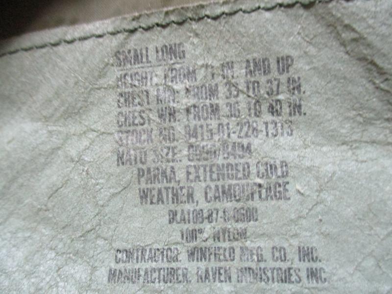 RARE 1987 early USARMY ISSUE ECWCS ECW USA M81 woodland camo GORETEX PARKA COAT