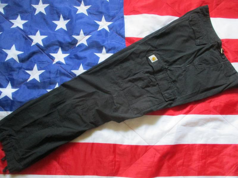 CARHARTT USA US BDU M65 aviation CARGO COMBAT TROUSERS black 36 to 38 w X 32 L