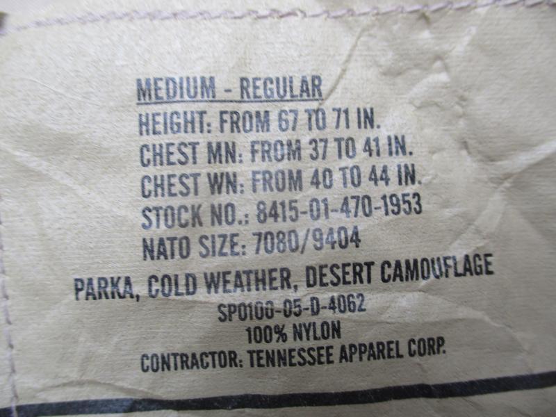 2005 US Army ISSUE ECWCS USA tri desert camo waterproof goretex PARKA COAT M /R to LARGE