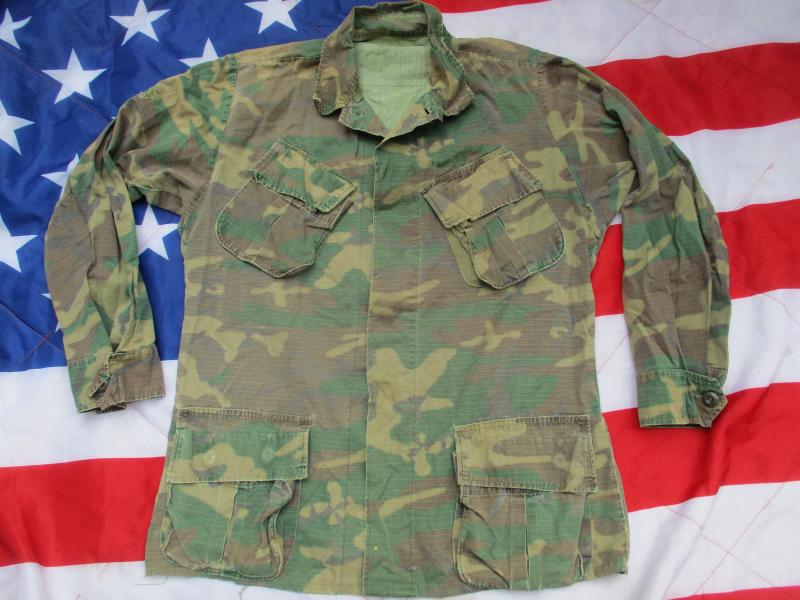 1970 VIETNAM WAR US ARMY 82nd Airborne SLANT POCKET combat JACKET ERDL brown L