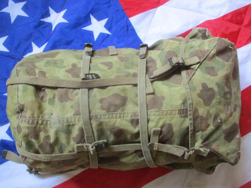 ORIGINAL WW2 USMC US MARINES MARINE frog skin camo PACIFIC ISSUE RUCKSACK