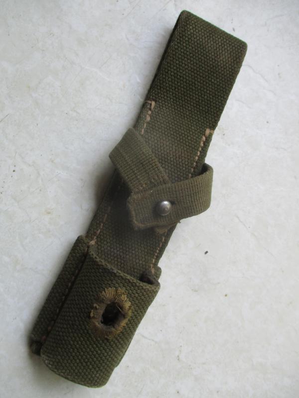 WW2 GERMAN early pea green webbing TRUE DAK / AFRIKAKORPS K98 BAYONET FROG