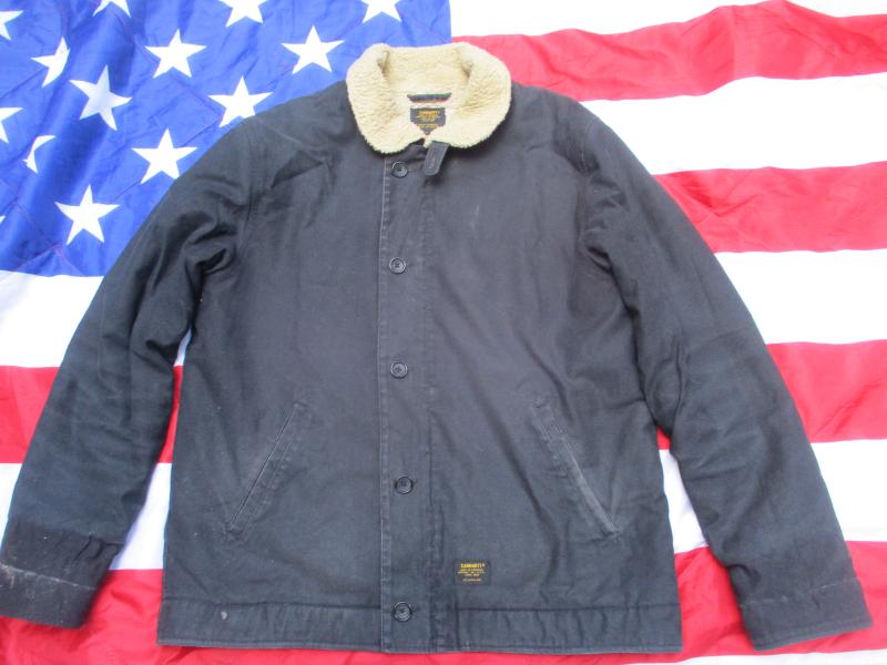 Vintage Carhartt US NAVY blue N1 N3 Sherpa DECK sheffield JACKET COAT large