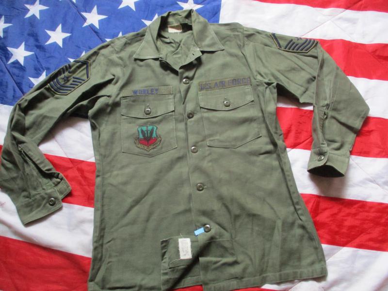 ORIGINAL 1976 US Air FORCE USAF ISSUE VIETNAM WAR OG 107 green UTILITY SHIRT