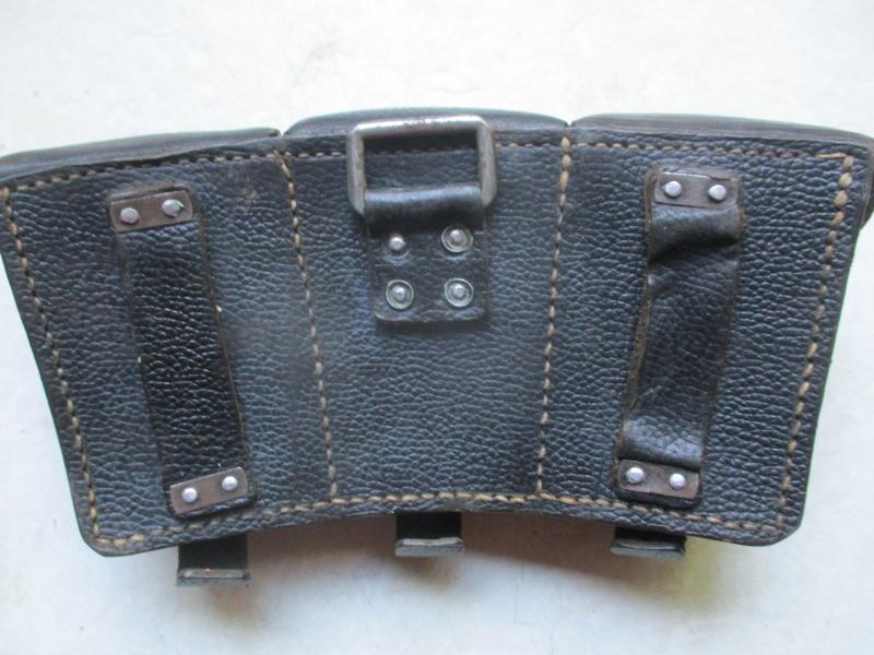 ORIGINAL real WW2 GERMAN ARMY / Waffen SS black LEATHER k98 ammo POUCH