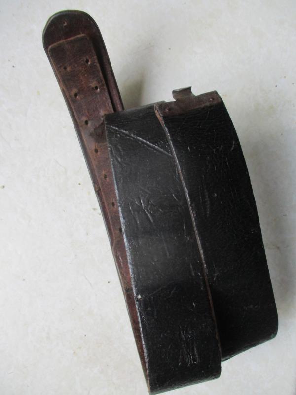GENUINE ORIGINAL GERMAN ARMY / WAFFEN SS WW2 BLACK LEATHER BELT
