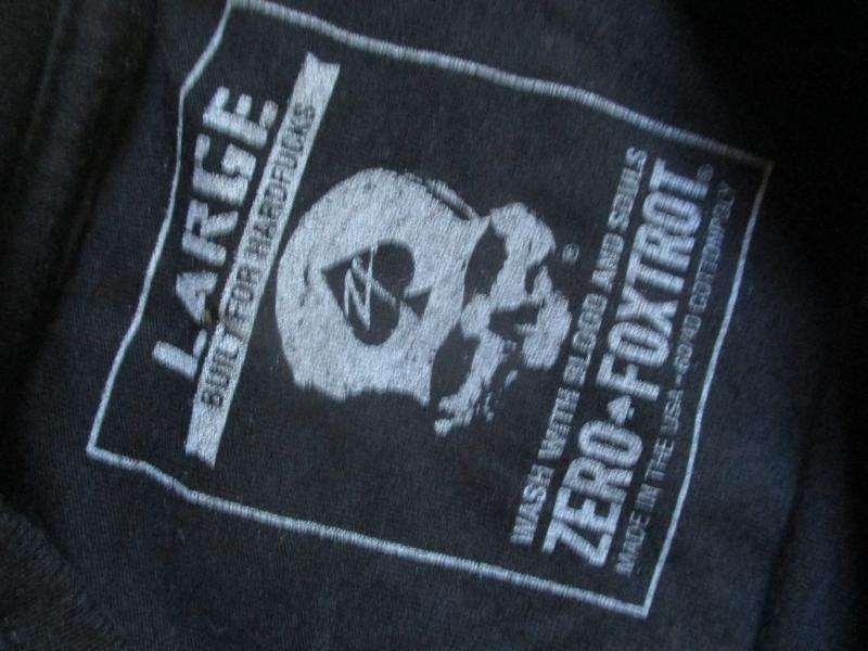 ZERO FOXTROT USA WRATH skull & grim reaper death T SHIRT black LARGE