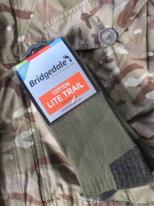 BRIDGEDALE cotton LITE TRAIL combat boot SOCKS MTP multcam match og green LARGE