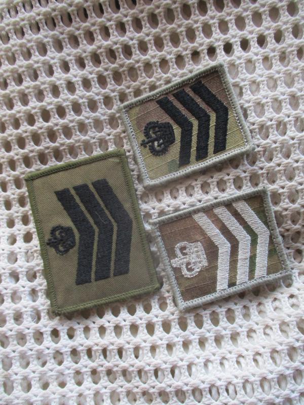 3 BRITISH ARMY velcro RANK patches badges 2 MTP MULTICAM 1 OG C/SGT S/SGT
