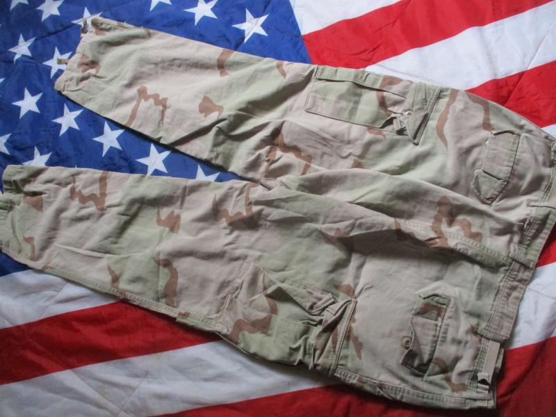 rare GENUINE 1991 issue USA usmc GULF WAR 1 tri desert CAMO BDU TROUSERS m65 XL  R