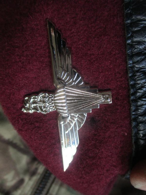 genuine PARACHUTE REGIMENT AIRBORNE MAROON BERET leather band SHAPED used 56cm M